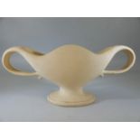 Fulham Pottery twin handle vase designed by Constance Spry - unglazed.