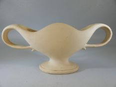 Fulham Pottery twin handle vase designed by Constance Spry - unglazed.