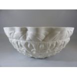 Spode Impl moulded bowl in white glaze. Diameter approx 29cm and height 12cm
