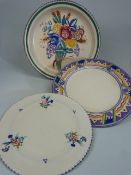 Poole Pottery - Three 1920/30's plates - All Carter Stabler and Adams.