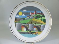 Poole Pottery plate by Barbara Furstenhofer of Wurzburg