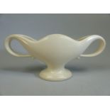 Fulham Pottery vase designed by Constance Spry of small form in white glaze Approx 23cm long and