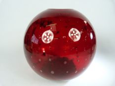 Whitefriars Controlled bubble vase in Ruby Red Approx height - 18cm.