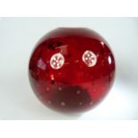 Whitefriars Controlled bubble vase in Ruby Red Approx height - 18cm.