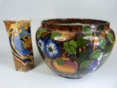 Bursley Ware designed by Frederick Rhead - one in the Amstel Pattern and another similar