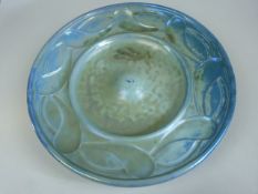 Early Poole pottery Blue Lustre pressed plate. Approx Diameter - 31cm