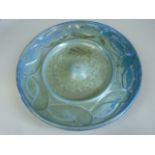 Early Poole pottery Blue Lustre pressed plate. Approx Diameter - 31cm