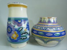 Poole Pottery vase decorated by Hilda Hampton in the PB 'Bluebird' Pattern. Impressed Poole