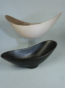 Poole Pottery Freeform dishes. 1950's. One Black and the other Brown.