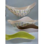 Poole Pottery Freeform vases/bowls. (4)