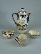 Susie Cooper for Gray's Pottery. Tea For one Gloria 'Silver Lustre' .Comprising of Coffee can,
