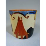 CLARICE CLIFF FANTASQUE - Bizarre small jam pot. (No Lid).