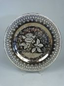 Wedgwood 1930's Silver Lustre Plate by Millicent Taplin. Approx 26cm Diameter