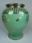 Wedgwood Veronese Ware bulbous vase with everted rim. Impressed marks to base. Approx height - 22cm