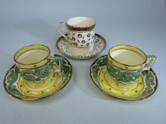 Wedgwood pair of Lustre Coffee cans and saucers handpanted in the 1920's style poss a Millicent