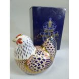 Royal Crown Derby (Boxed) Imari 'Paperweight Chicken' with stopper