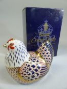 Royal Crown Derby (Boxed) Imari 'Paperweight Chicken' with stopper