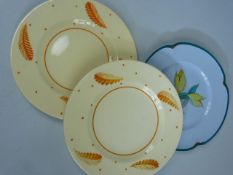 Three Susie Cooper Collectable plates all decorated with wheat