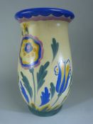 1930's Crown Ducal vase with handpainted floral decorations apprx 28cm high