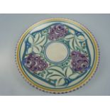 Poole Pottery Footed Shallow Art Deco dish in the Grape pattern. Fully Marked to base. Approx