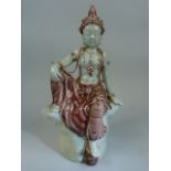 Oriental Guanyin figure of Kuan Yin - depicting her as a semi - masculine figure. Unmarked and