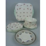Shelley part sets - plates. to include a Large Sugar Bowl in the Rosebud pattern.
