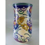 1920's Poole Pottery floral patterned vase (BM) approx 22cm high and fully decorated