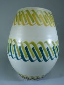 Poole Pottery Freeform vase in the 'Horizontal Rope Pattern' (HYL). Shape no 716