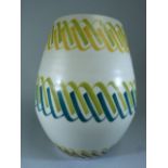 Poole Pottery Freeform vase in the 'Horizontal Rope Pattern' (HYL). Shape no 716