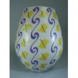 1950'S Poole pottery Free form vase 'Scrolls' Pattern (HZU). Shape no 716.