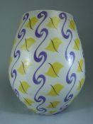 1950'S Poole pottery Free form vase 'Scrolls' Pattern (HZU). Shape no 716.