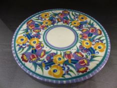 Poole Pottery plate in the EE Fuchsia pattern by Eileen Prangnell. C1920's/30's. Shape no 386 and