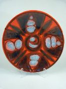 Poole Pottery Delphis charger. Approx 27cm diameter.