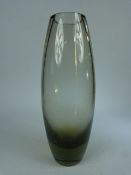 Holmegaard Smokey glass vase - etched to base. approx height - 23cm