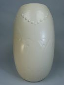 Spode's Art Deco Velamour large vase lightly decorated in relief in a Cream Glaze - approx