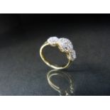18ct yellow gold diamond cluster ring of approx 75pts