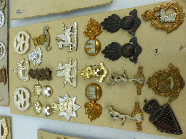 Selection of cap and arm badges mounted on card - Image 3 of 7