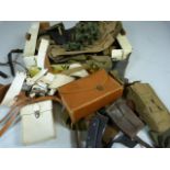 Selection of military kit bags and belts