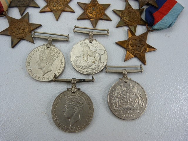 Medals: Defence medals/ war medals and eight various stars, some with ribbons, all plain/ not - Image 3 of 3