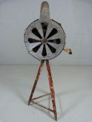 Military Air Raid Siren on red painted stand