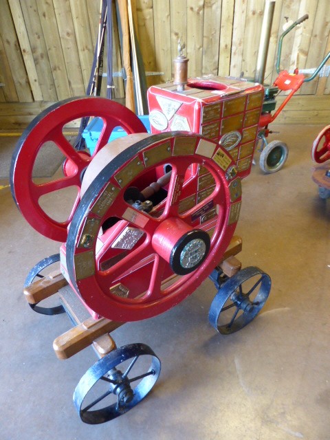 Wooden plaque stationary engine based on the Fair Banks american Engine. Sat on the original Fair