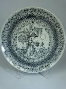 Bjorn Wiinblad - Art Deco black and White Nymolle Denmark plate. Approx Diameter 21.5cm