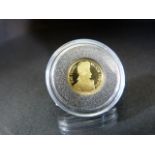 A GOLD UNC NELSON COMMEMORATIVE PIECE. An Alderney One Pound 2005 dated gold piece commemorating