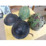 MILITARIA - Four military war helmets