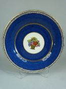 Wedgwood 1920's plate gilded and handpainted over transfer