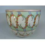 Dresden hand painted bowl decorated with Garlands of flowers and Gold swags. approx height - 13