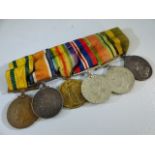 WWI & WWII Bar of FIVE medals awarded to 290046 SJT. L. VEALE of the DEVON REGIMENT: The Territorial