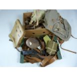 Selection of military bags and equipment in two boxes