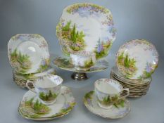 Royal Albert 'Kentish Rockery' Part teaset comprising plates, side plates, saucers, two cups and