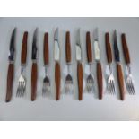 Mid Century wooden handled cutlery 'Lambert and Blaber'